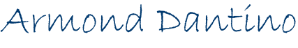 Custom signature of Armond Dantino in thin font
